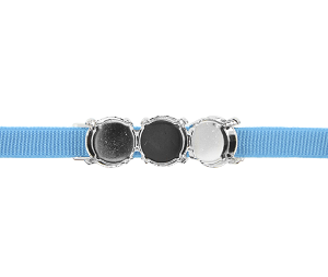 Elastic Bracelet Setting #7938 Silver/Aqua for Rivoli SS47 Stones (2 Pieces) 